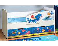 Кровать детская ЛДСП с фотопечатью (правая) «Дельфин»