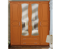 Шкаф 4-х дверный с 2-мя ящиками и 2-мя зеркалами от набора мебели для спальни Венеция-2